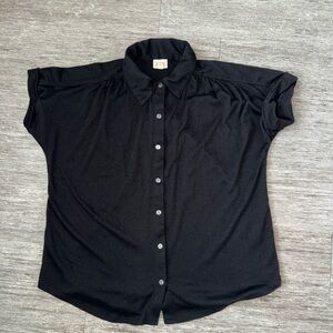 Classic Black Women's Button-Down Shirt